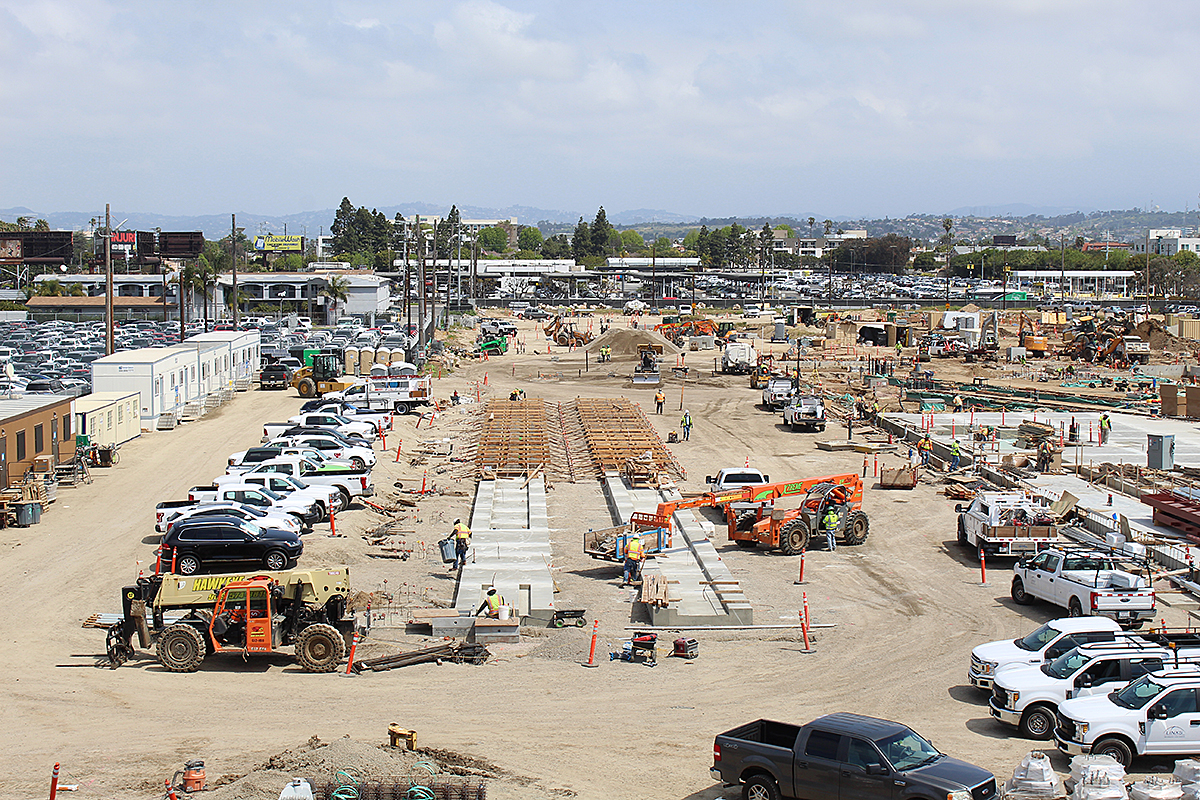 Crews continue working at the Maintenance and Storage Facility to pour slab on grade pours and construct underground utilities.